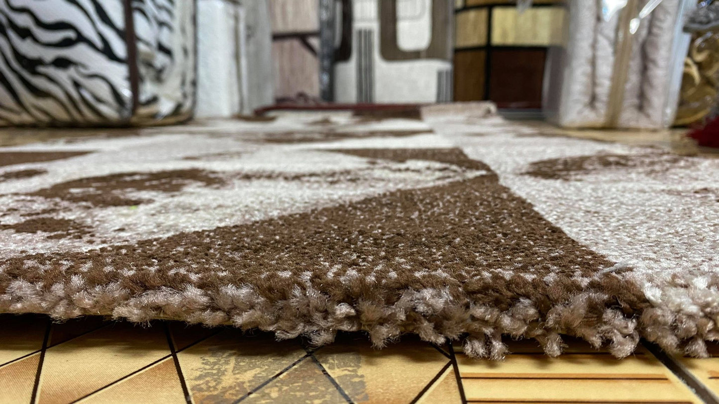 Traversa cu Insertii Geometrice tip Triunghiuri ,Bej/Maro