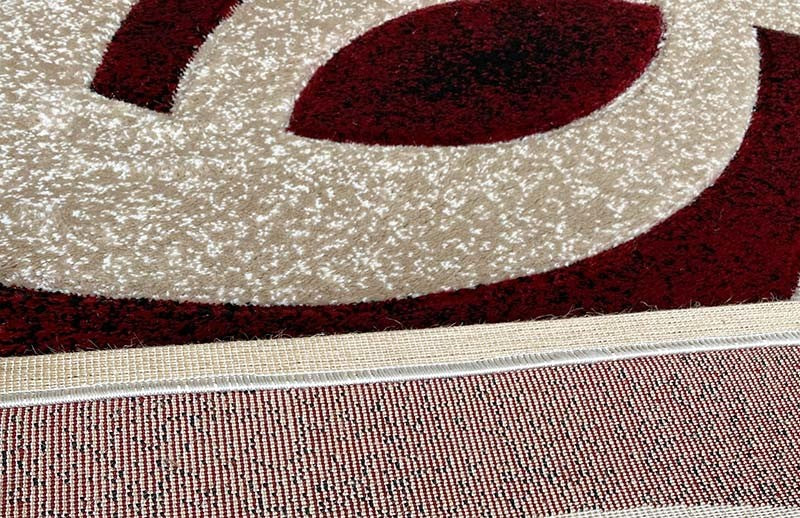 Covor cu Insertii 3D Vortex ,Bej/Grena