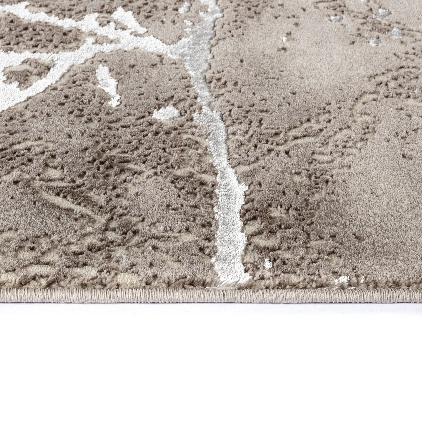 Covor cu Insertii 3D tip Marmura,Bej/Crem