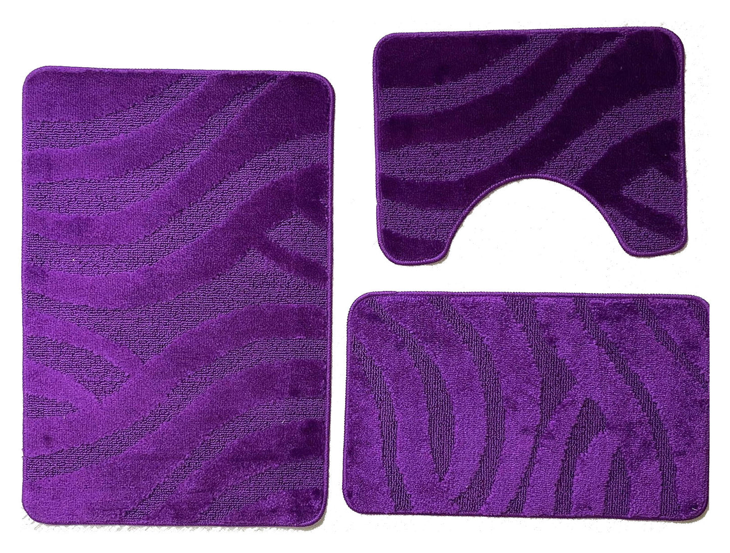 Set 3 piese covorase antiderapante de baie,Mov