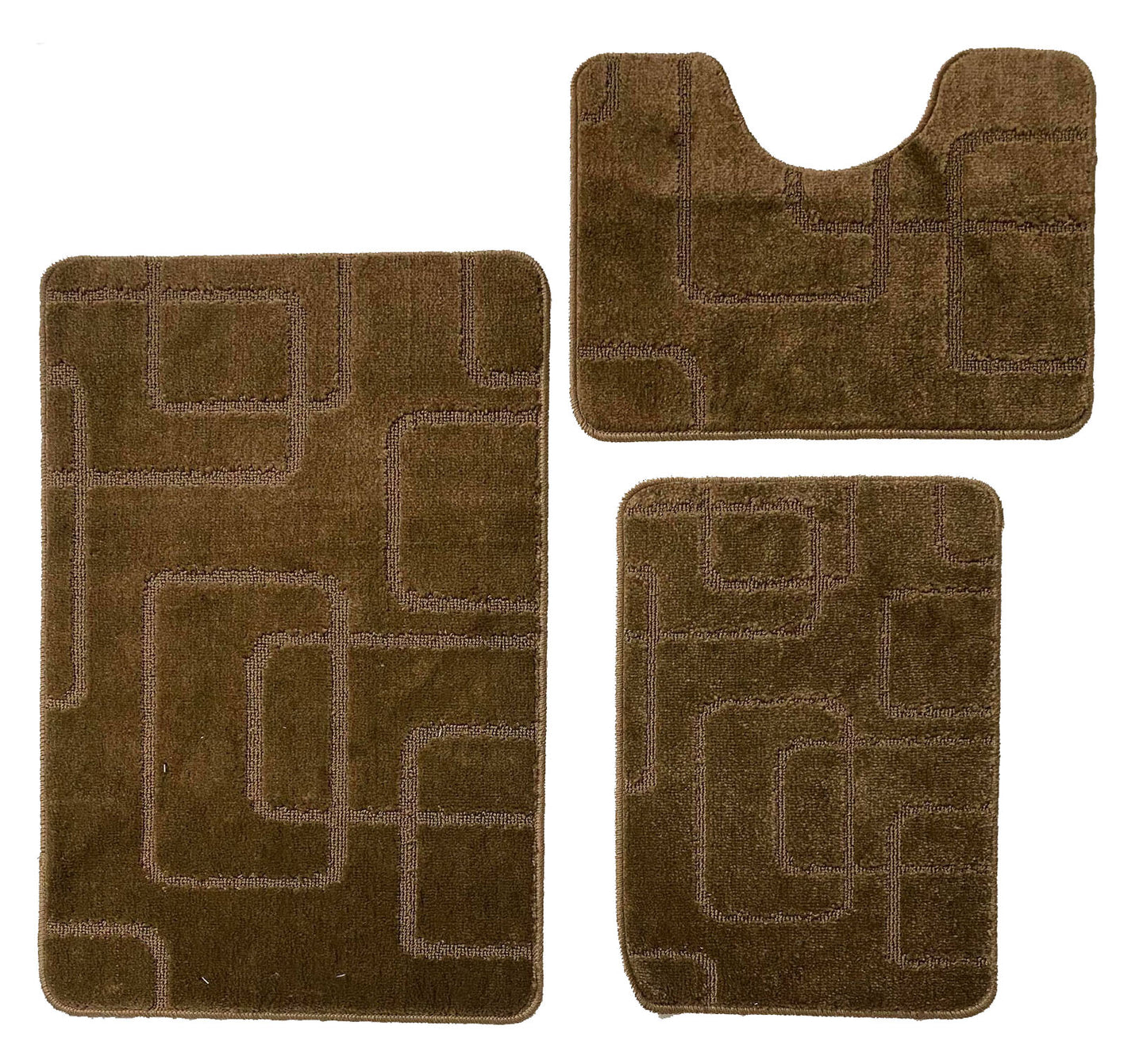 Set 3 piese covorase antiderapante de baie,Capucino