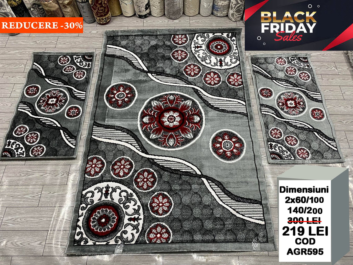 Set Covor Cu Traverse cu Insertii de Tip