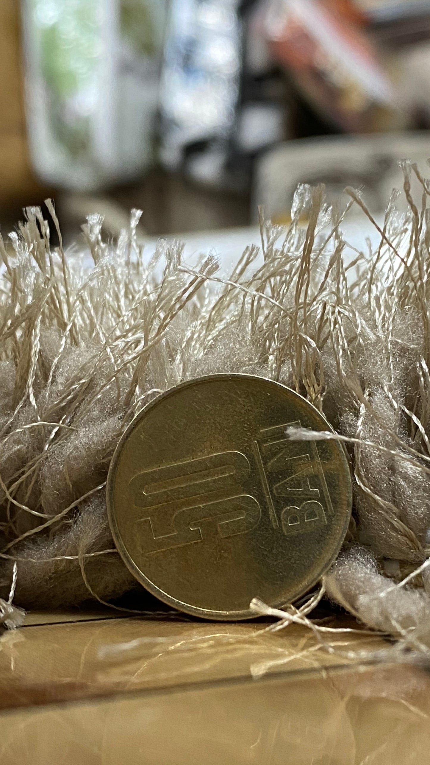 Covor Pufos de Mătase și Bumbac 3D,Bej/Capucino/Maro