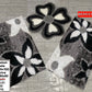 Set Floare cu Carpete Pufoase de Matase 3D,Gri/Negru/Alb