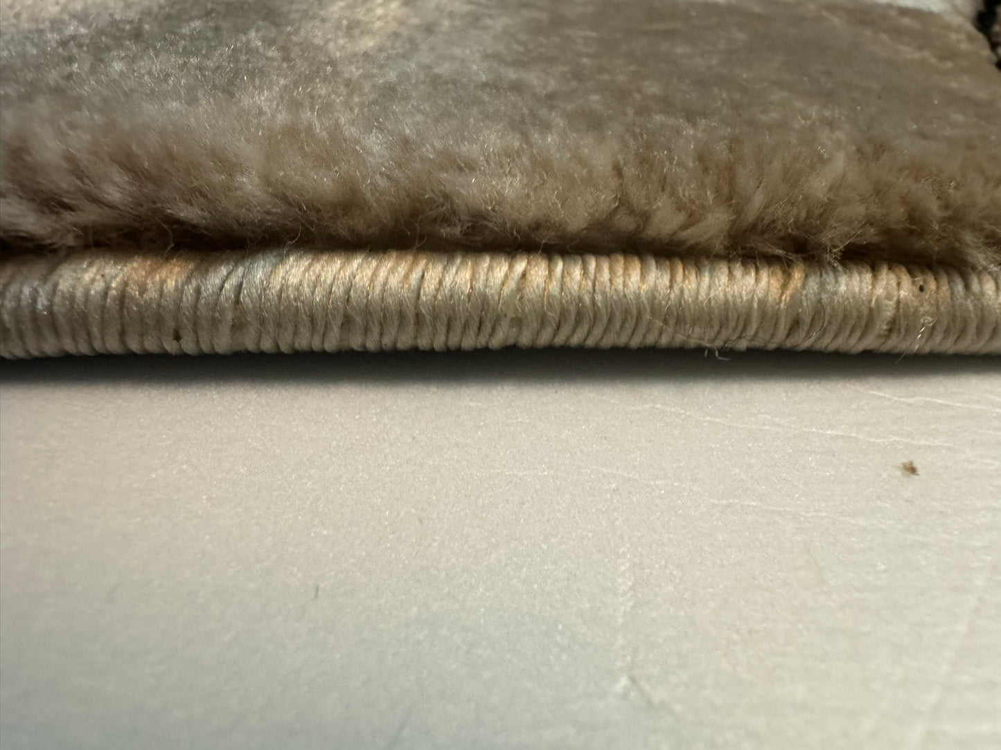 Covor cu Insertii Geometrice de tip Zig-Zag,Bej/Maro/Crem