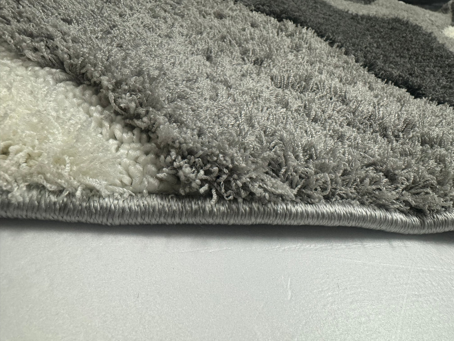 Set Covor si Traverse Pufoase Cocolino ,Gri/Alb