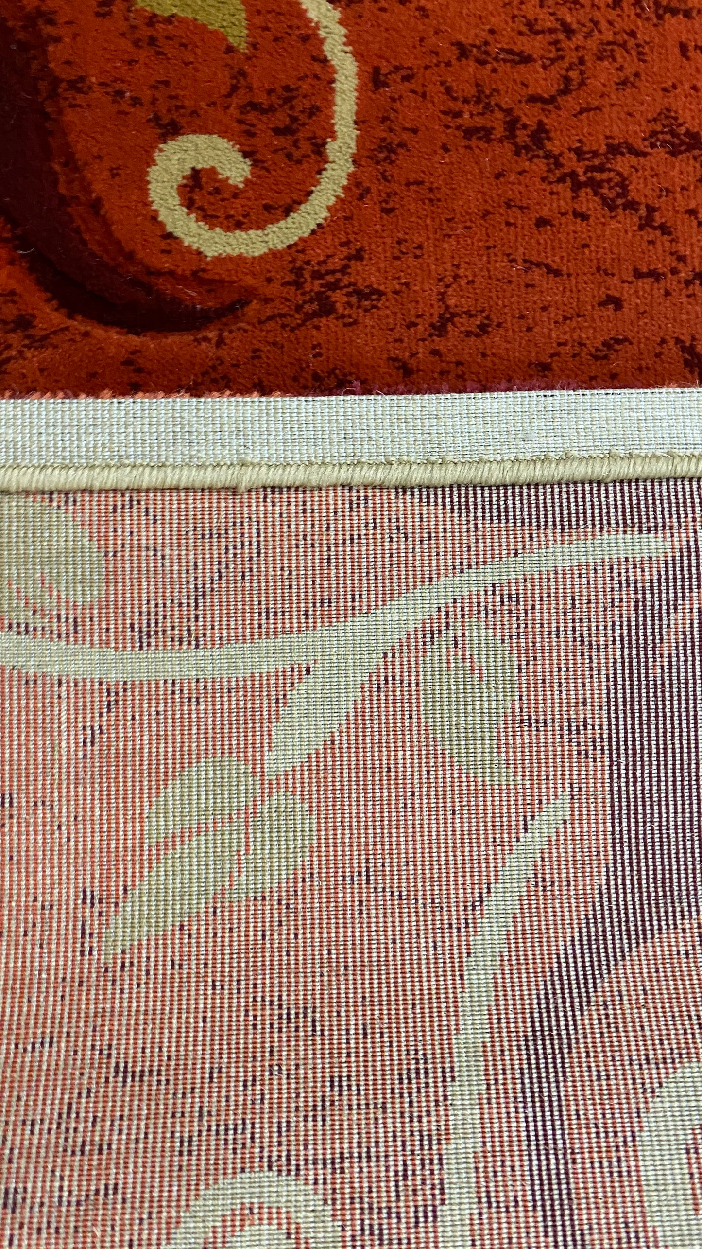 Covoare cu Insertii Florale ,Caramiziu-Grena