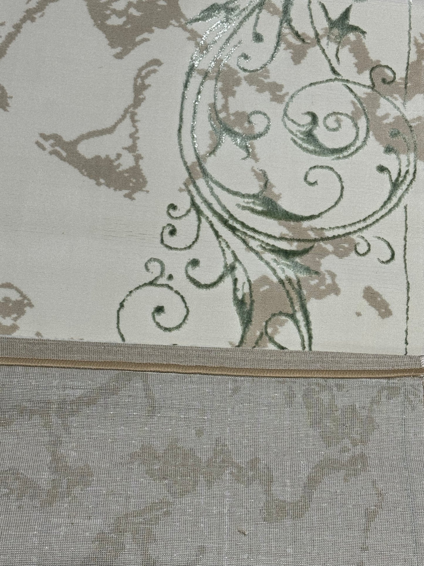 Set 3 Traverse Premium cu Insertii tip Lalea,Crem/Verde