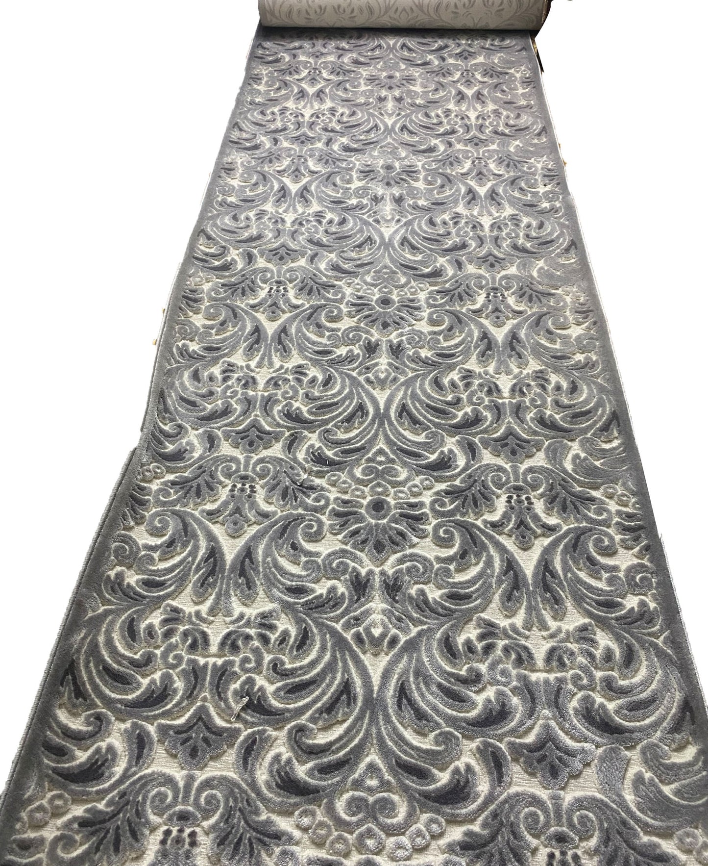 Traversa cu Insertii Florale 3D ,Gri/Bej