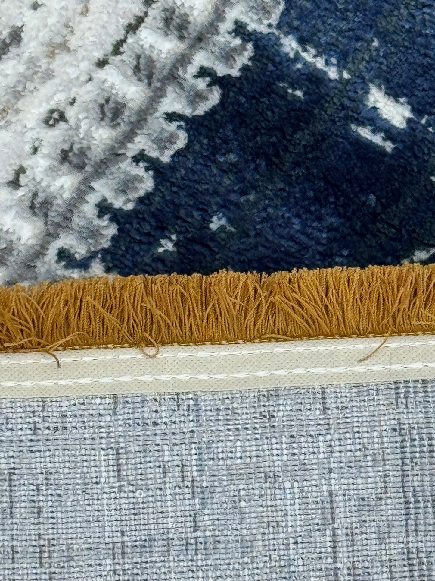 Covor cu Insertii Geometrice in Chenar si Franjuri ,Multicolor