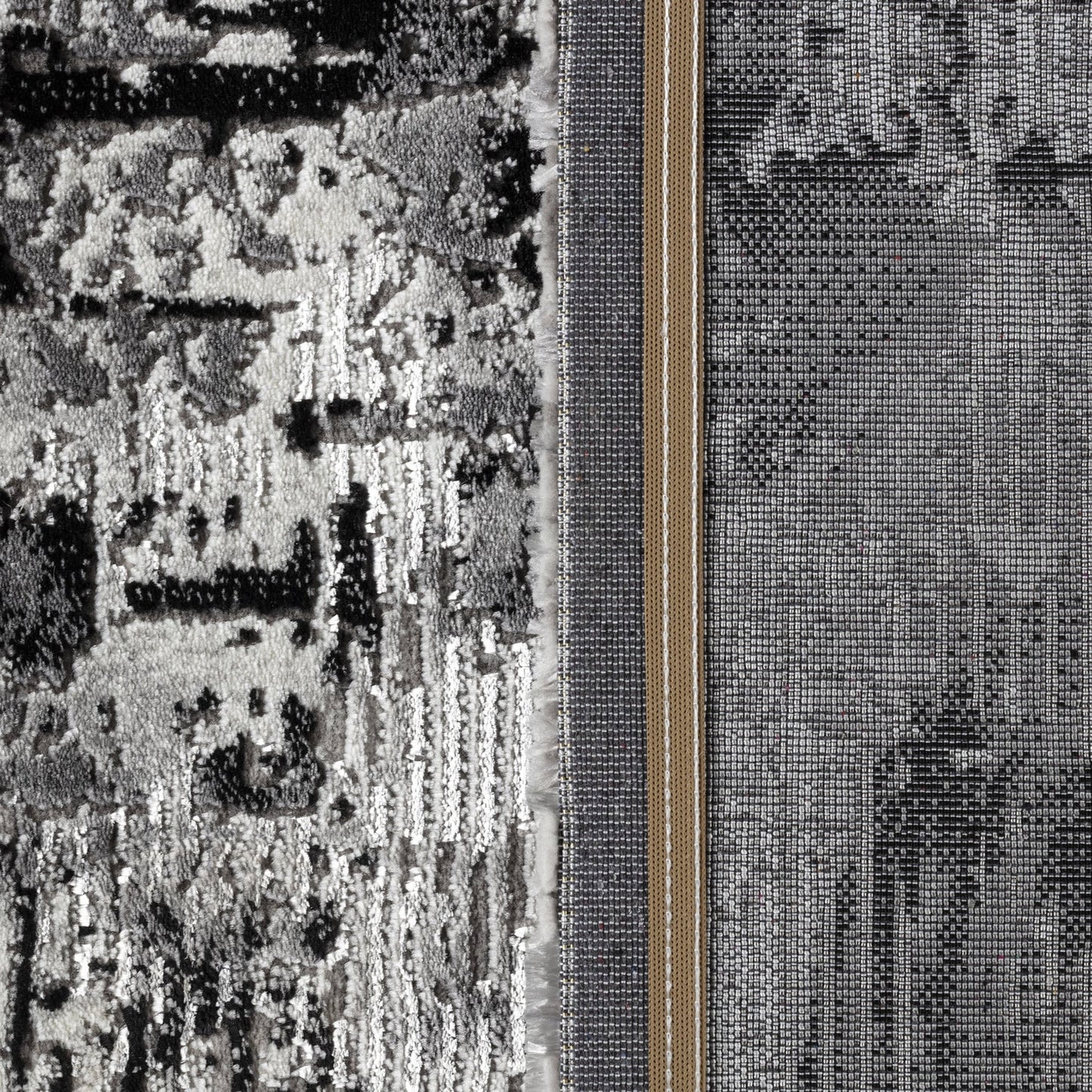 Covor cu Insertii 3D tip Fagure,Gri