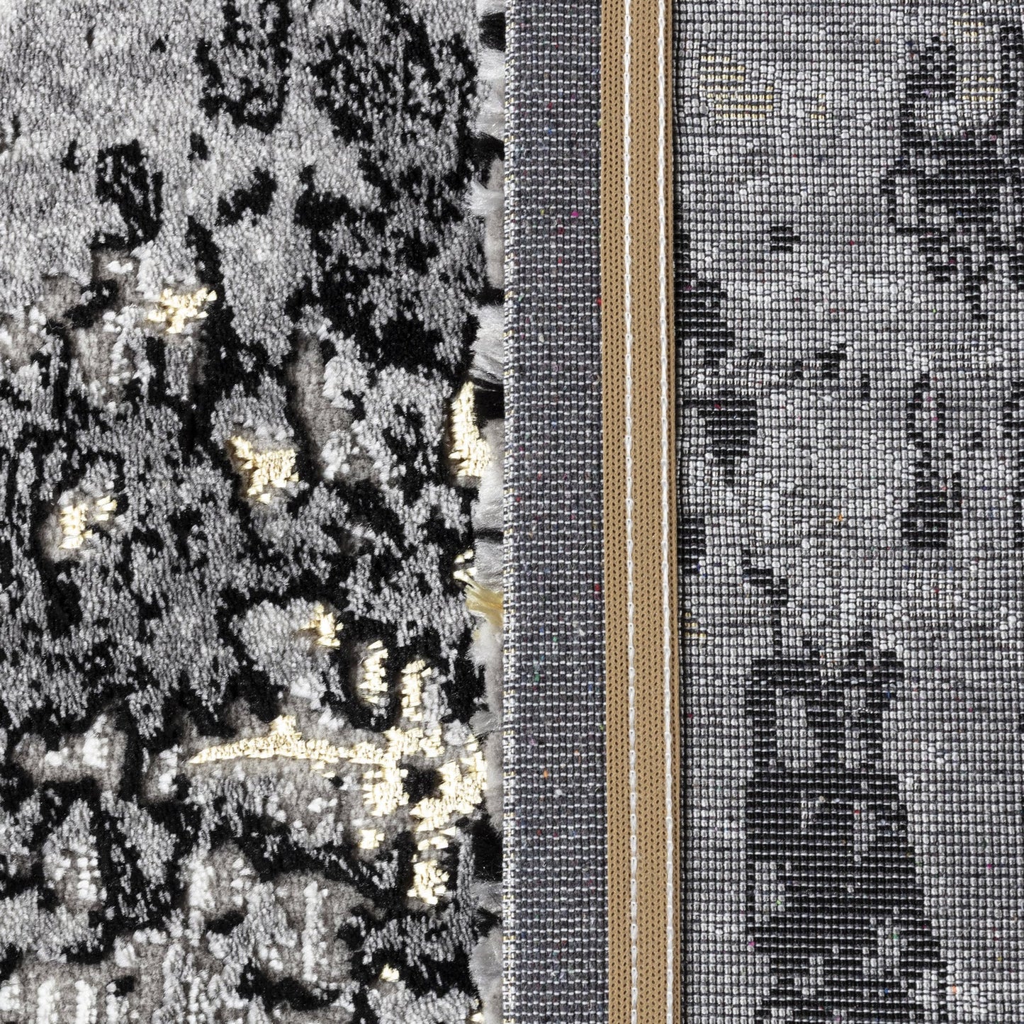 Covor cu Insertii 3D tip Picasso,Crem/Gri