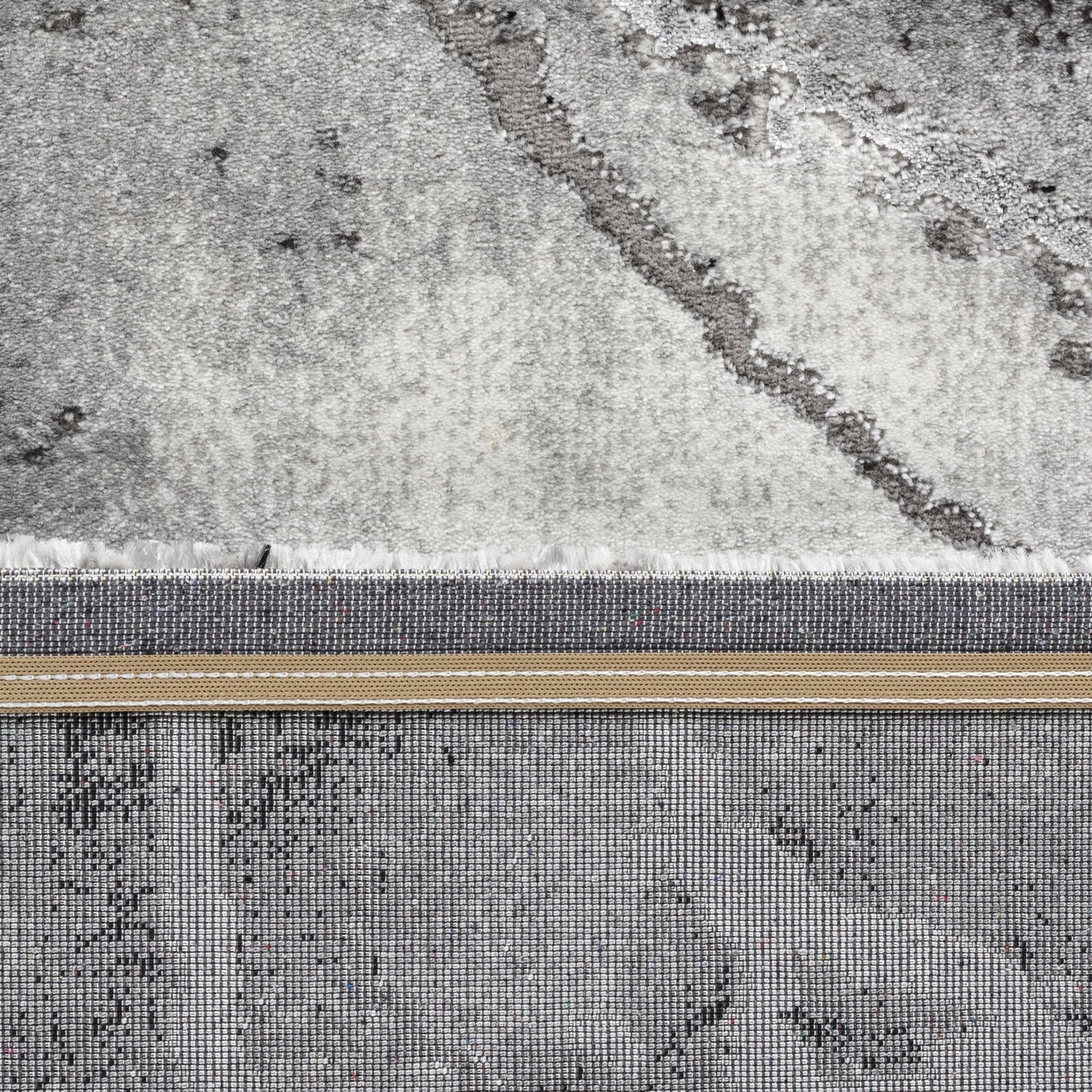 Covor cu Insertii 3D tip Marmura,Gri/Negru