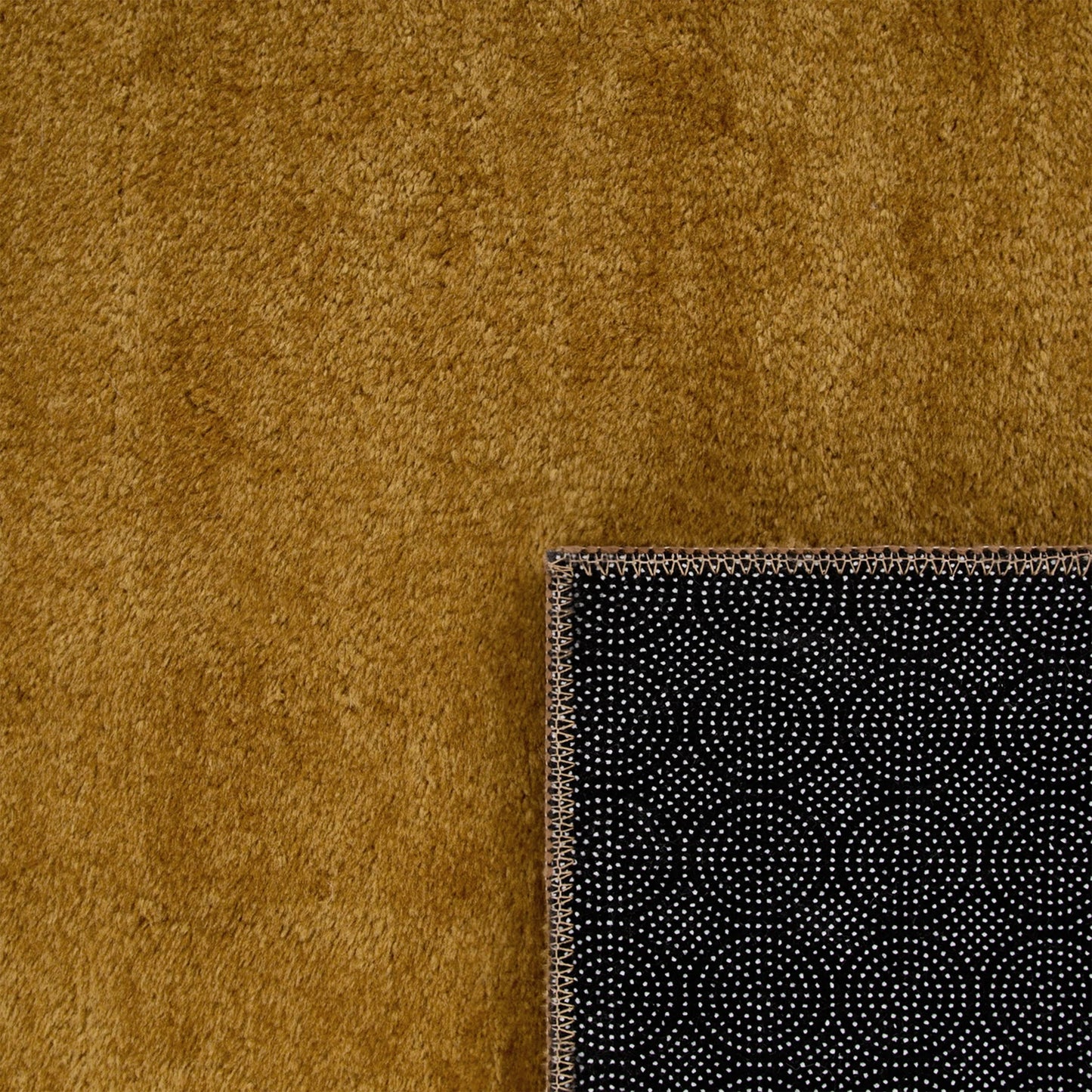 Covor Rotund Pelus ,Auriu