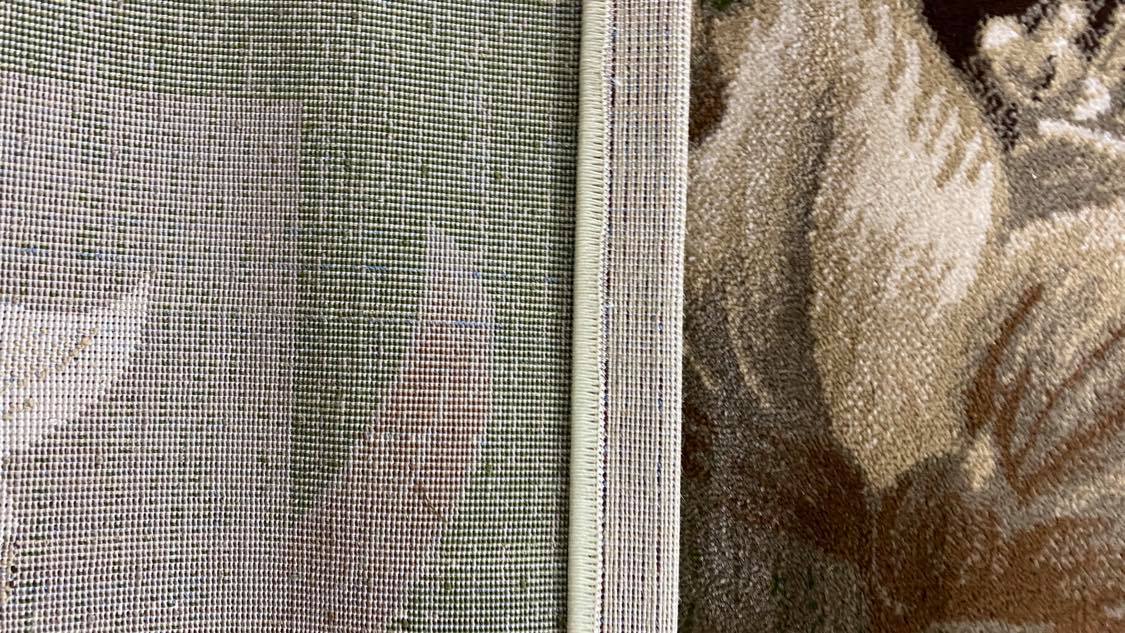 Covor cu insertii florale Tribale,Verde/Crem