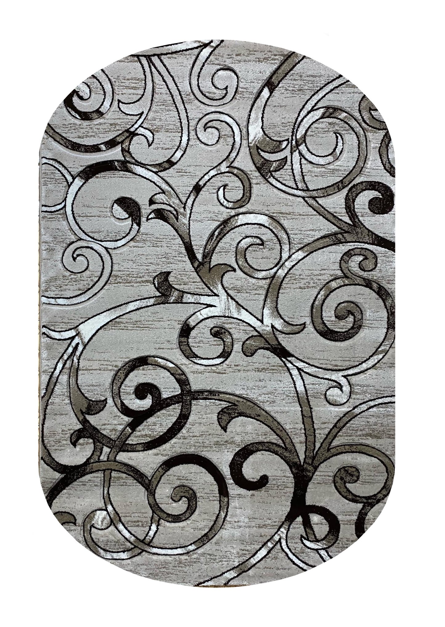 Covor cu Insertii Florale tip Crengute,Bej