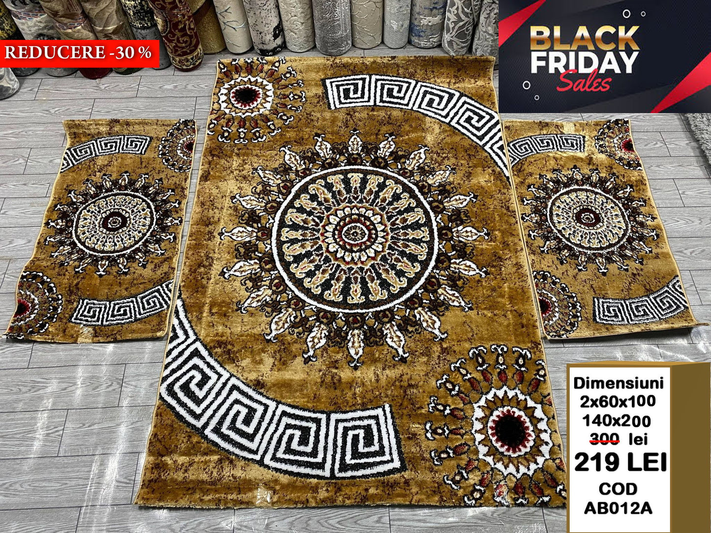 Set Covor Cu Traverse cu Insertii de Tip