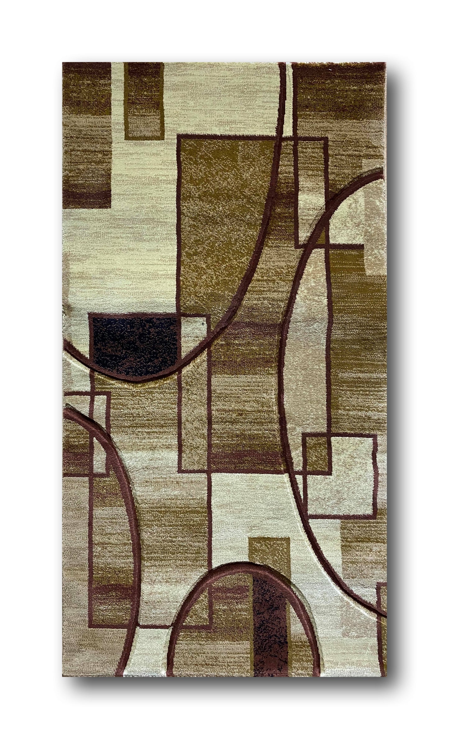 Traversa cu Insertii Geometrice Moderne tip Cercuri , Crem/Maro