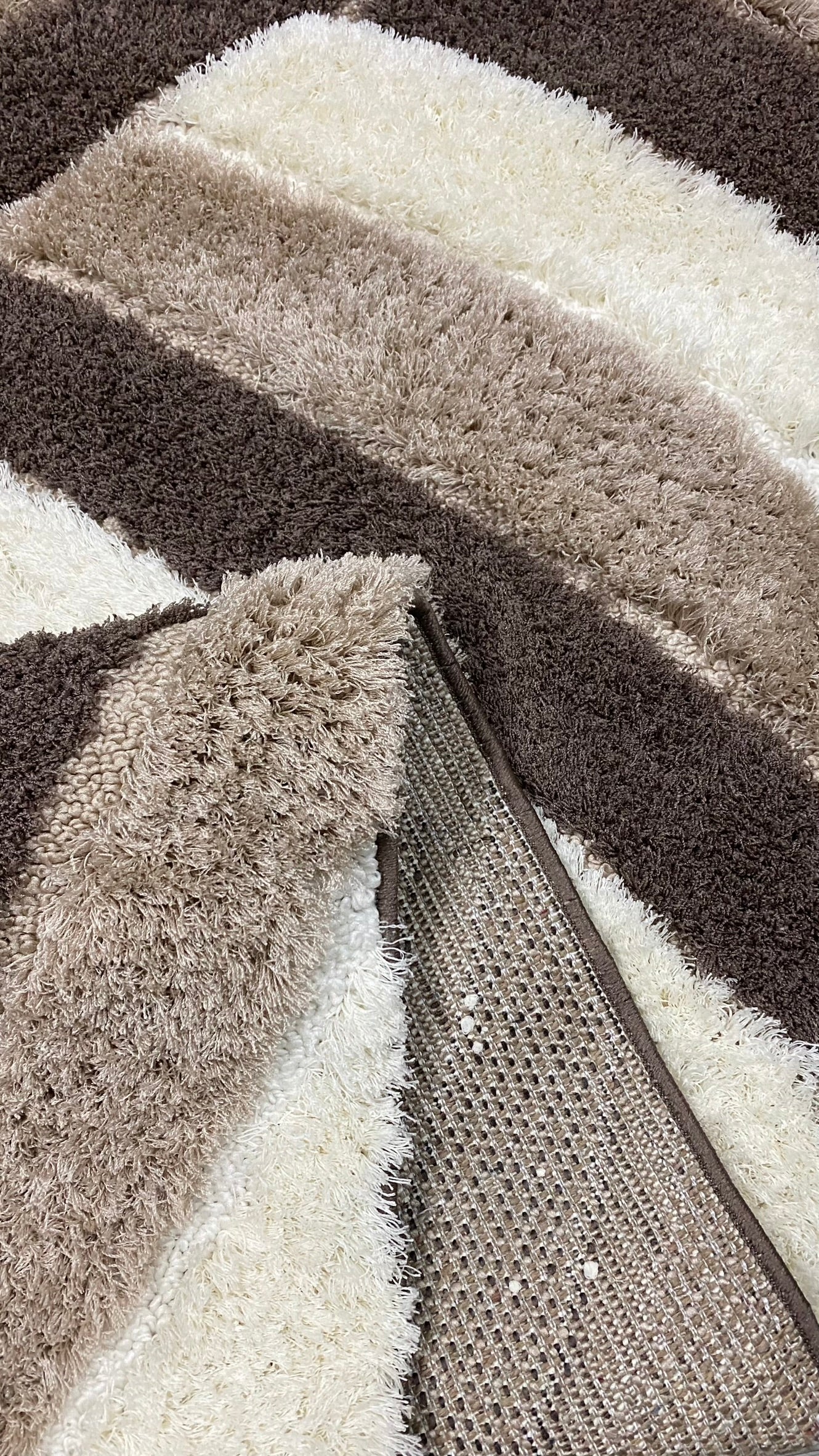 Set 3 Traverse Pufoase tip Cocolino,Crem/Maro