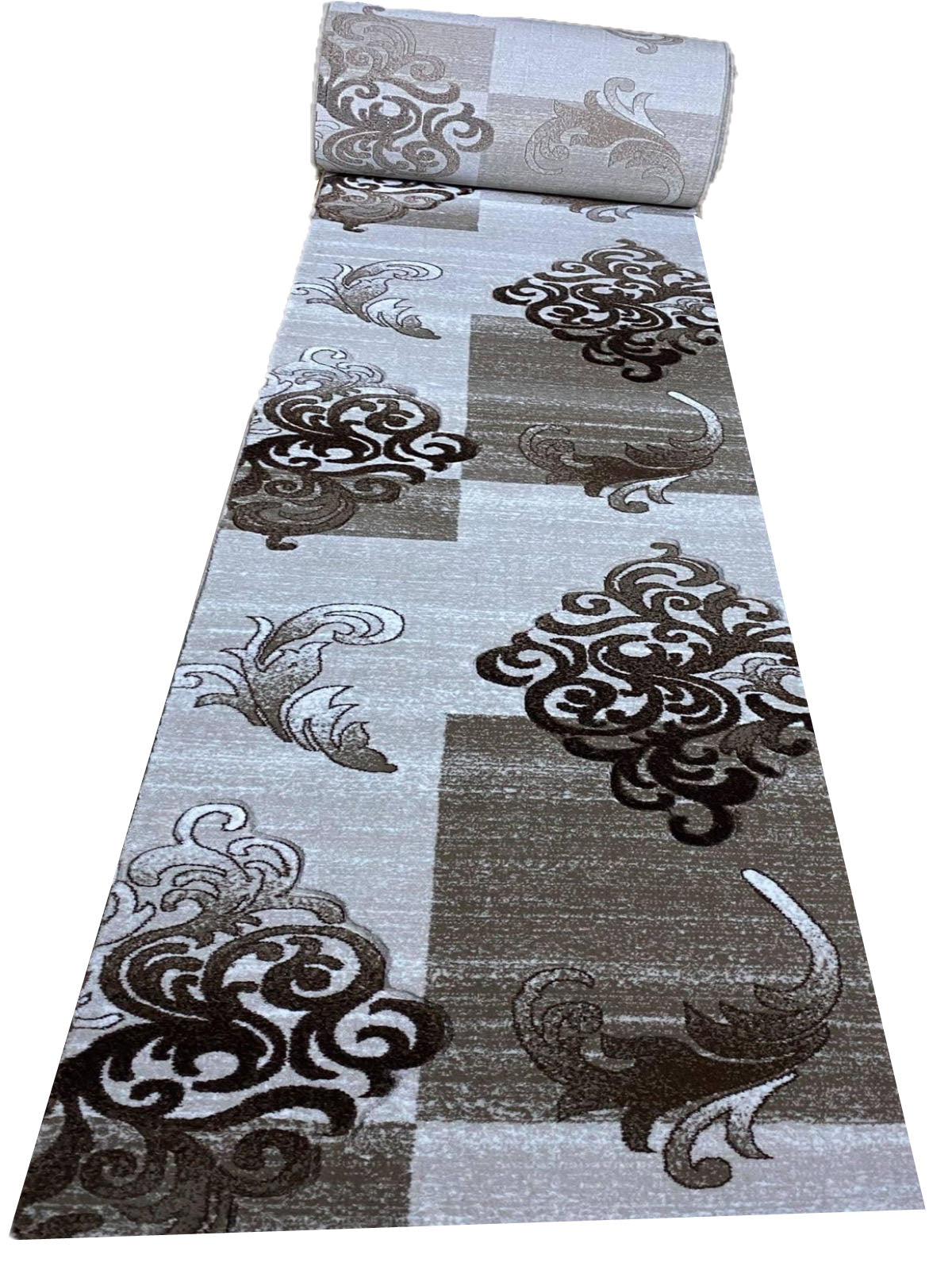 Traversa cu Insertii Florale, Crem/Maro