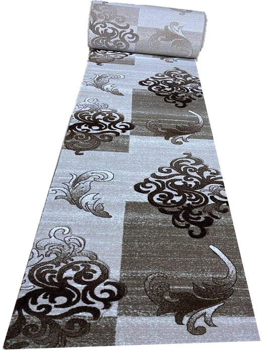 Traversa cu Insertii Florale, Crem/Maro