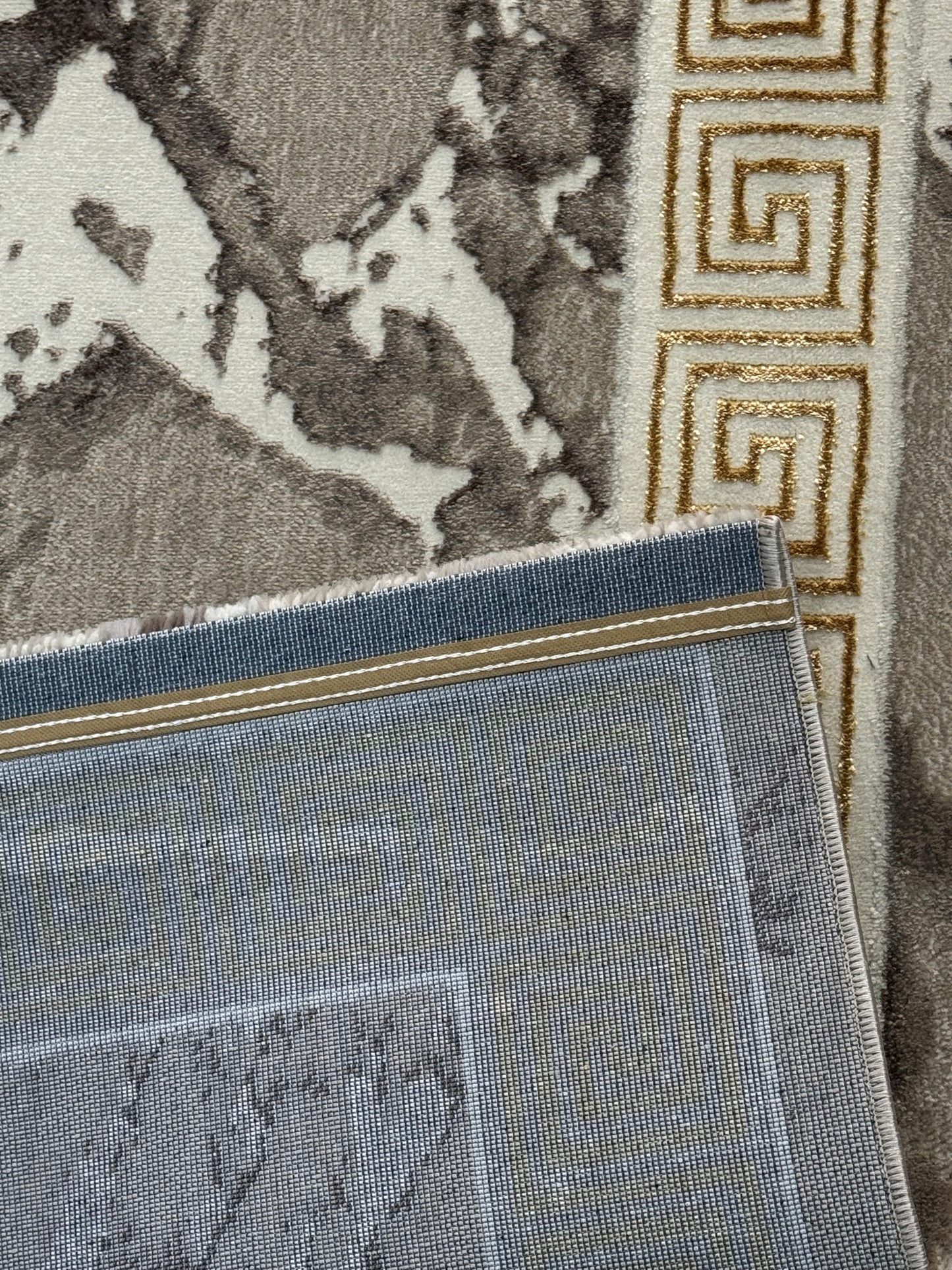 Covor cu Insertii 3D Grecești Bej/Crem/Auriu