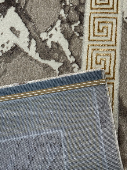 Covor cu Insertii 3D Grecești Bej/Crem/Auriu