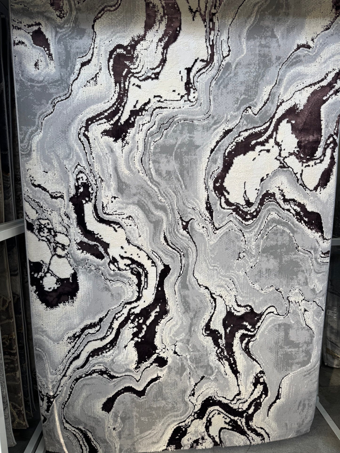 Covor Tip Valuri,Gri/Mov