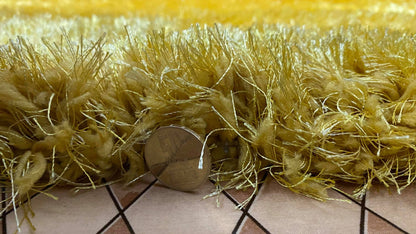 Covor Pufos de Matase si Bumbac,Galben