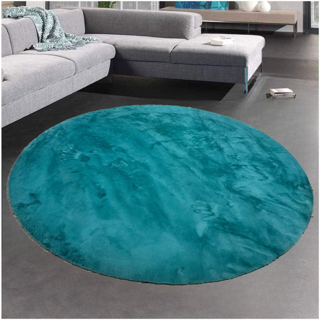 Covor Rotund Rabbit,Turcoaz