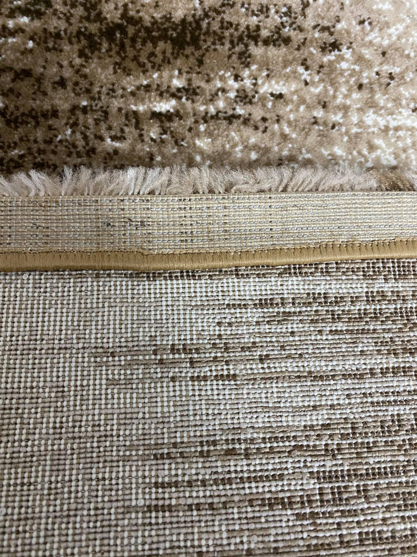 Traversa cu Insertii Geometrice tip Lini in Degrade,Bej/Crem/Maro