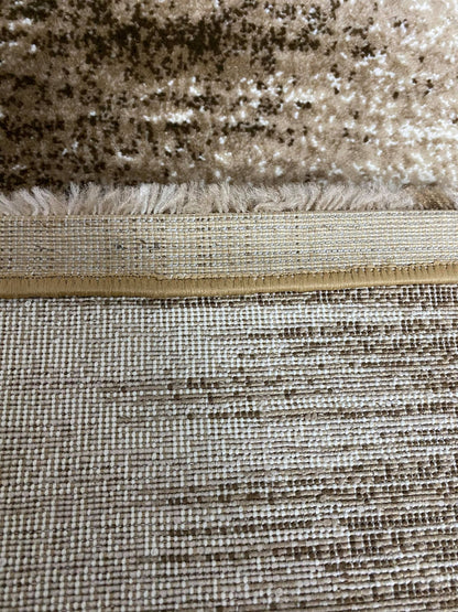 Traversa cu Insertii Geometrice tip Lini in Degrade,Bej/Crem/Maro