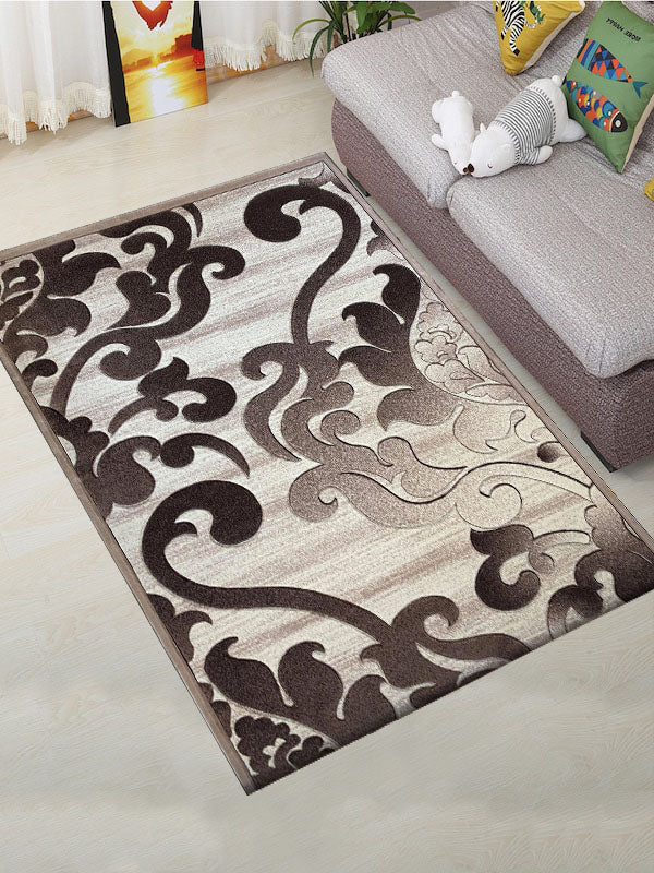 Covor cu Insertii Tribale,Bej/Grej