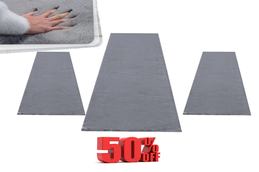 Set 3 Traverse Super Pufoase Tip Rabbit Antiderapante,Antracit