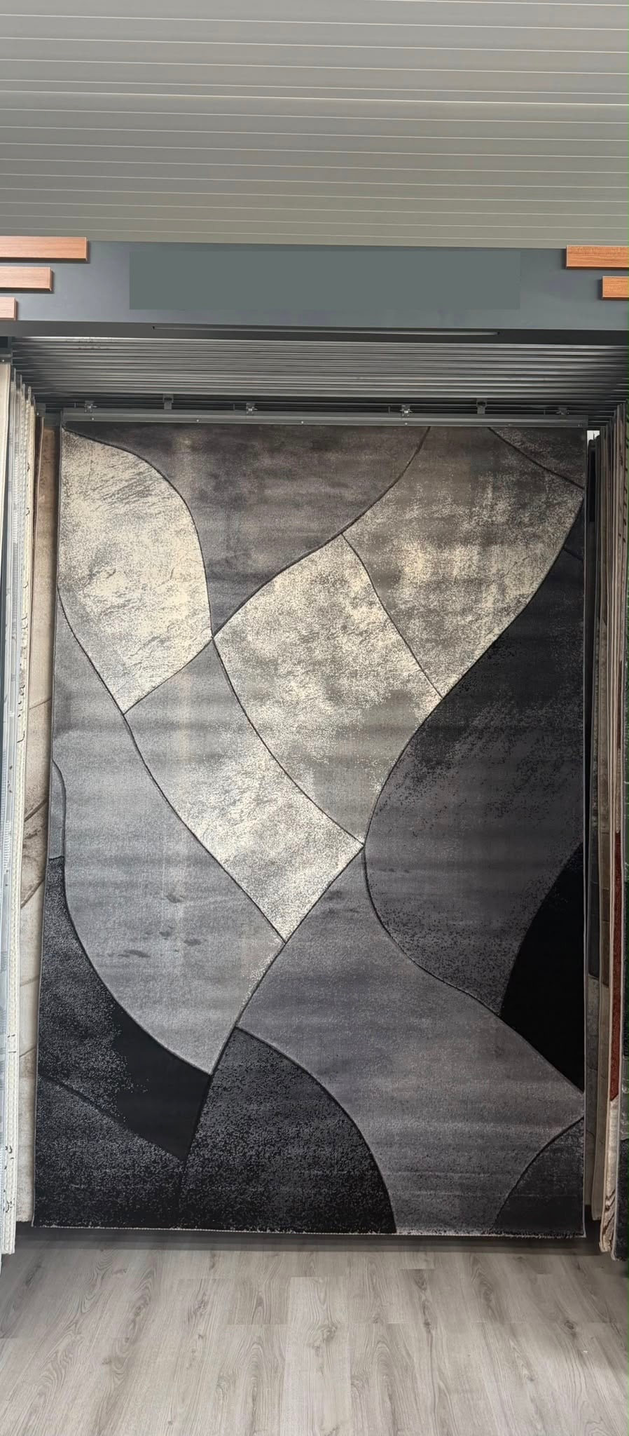 Covor Living Cu Inserții Moderne Geometrice Monalisa , Gri/Negru