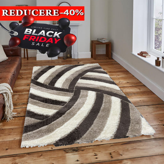 Covor Pufos Cocolino Tip Dungi ,Bej/Capucinno