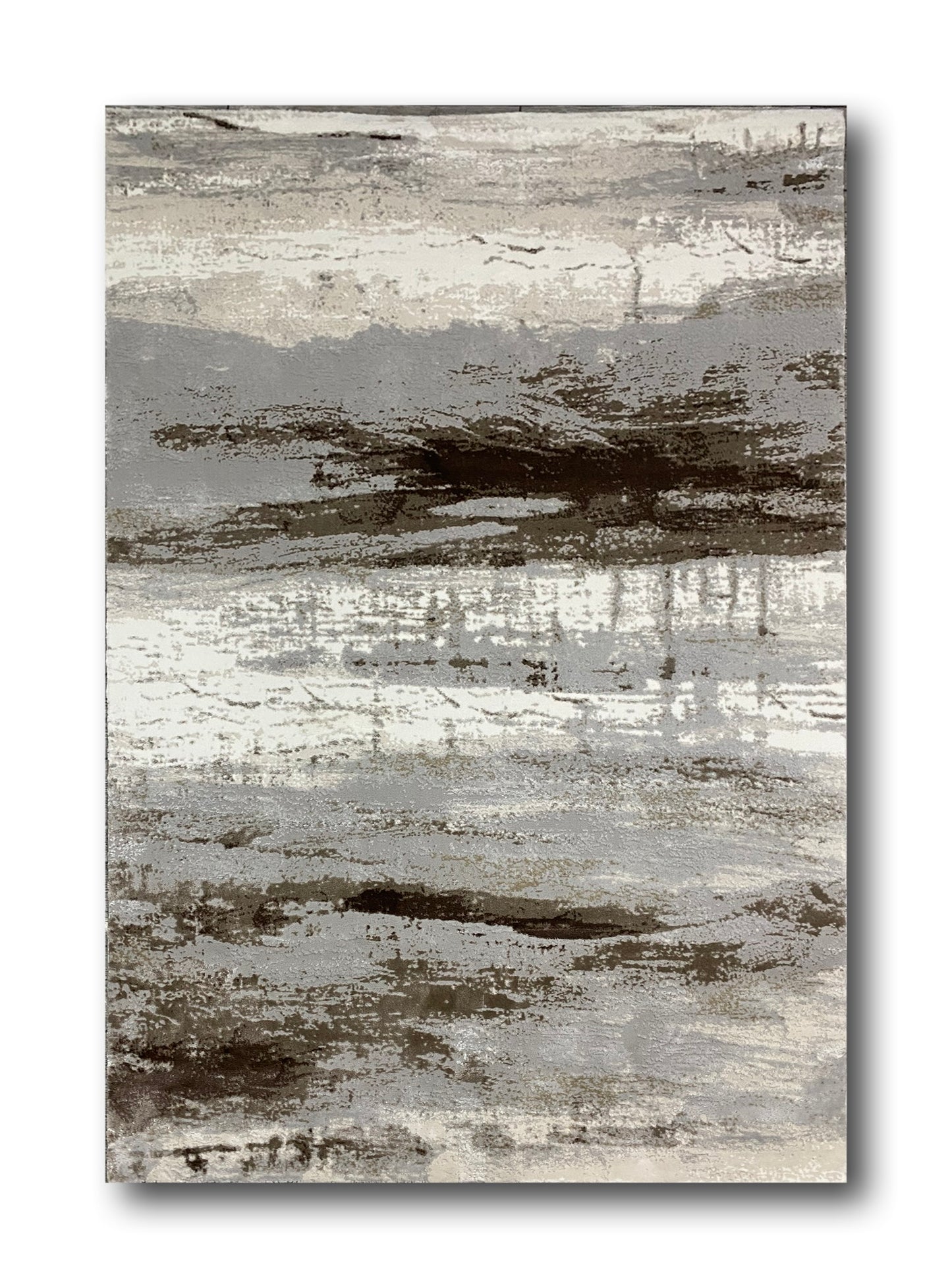 Covor Modern cu Linii,Bej/Maro