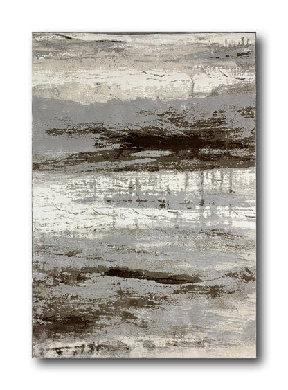 Covor Modern cu Linii,Bej/Maro