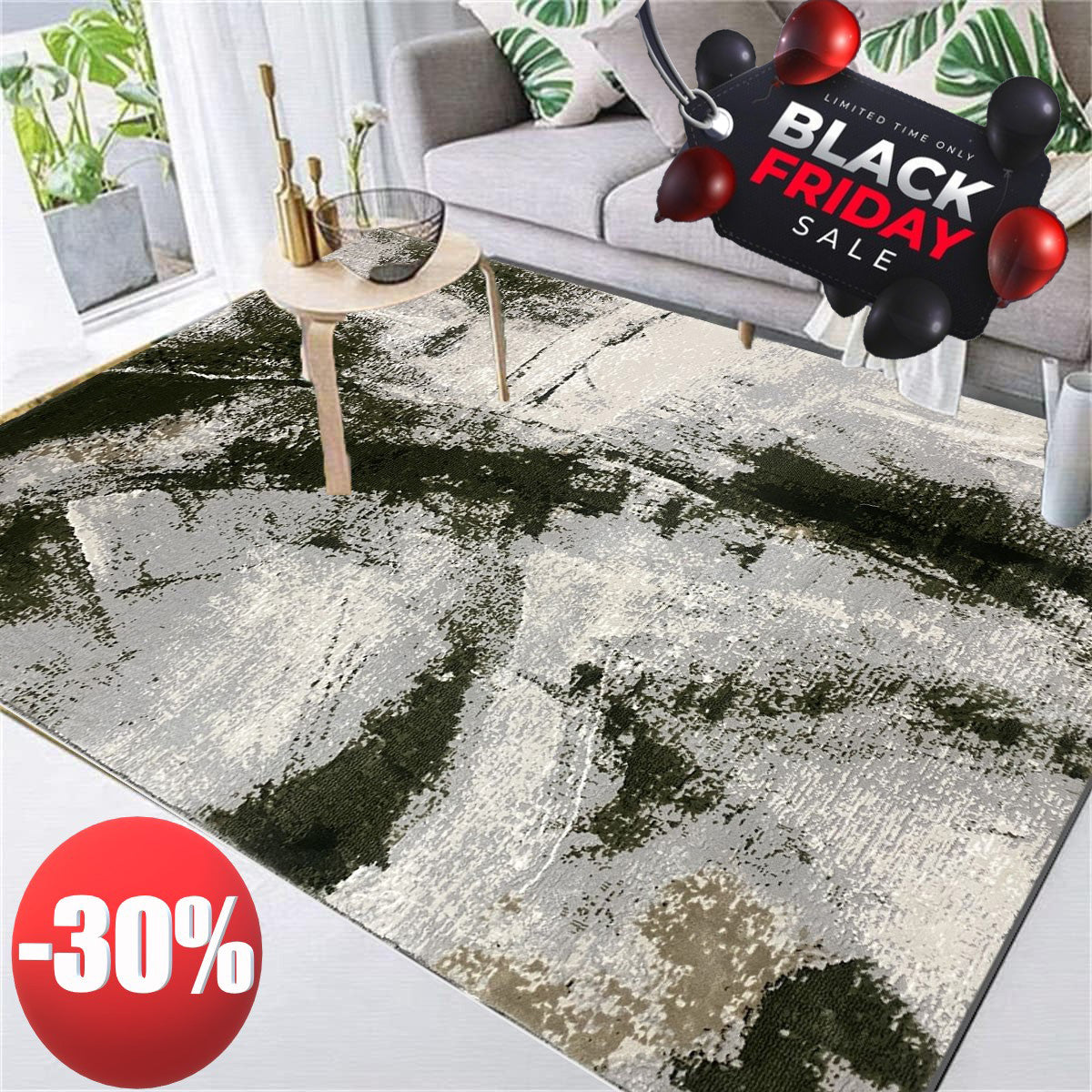 Covor Modern Picasso,Verde/Bej