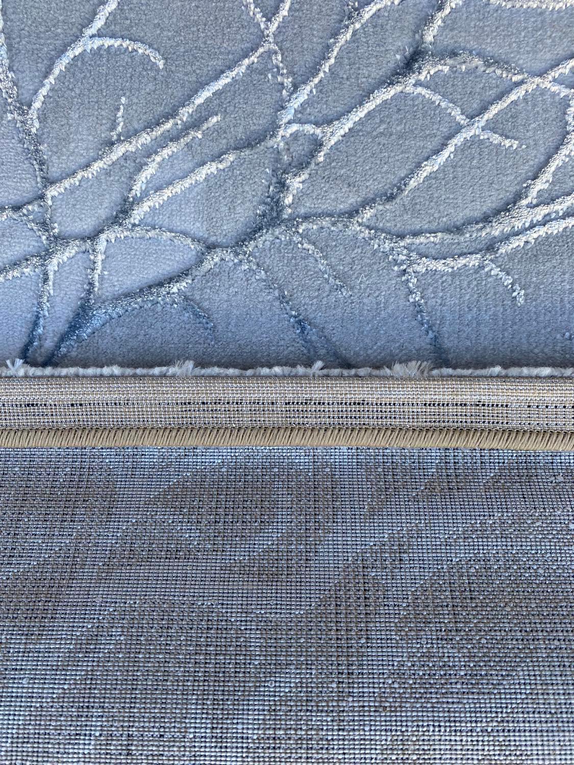 Covor Modern cu Insertii Naturale de tip Crenute , Gri/Gri