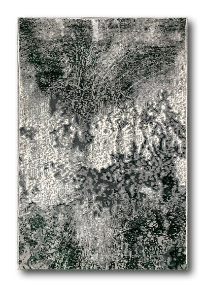 Covor Modern Tip Picasso,Verde Smarald/Gri