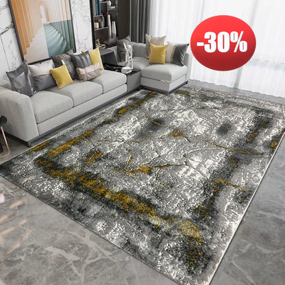 Covor Modern Tip Tablou Picasso,Gri/Gold