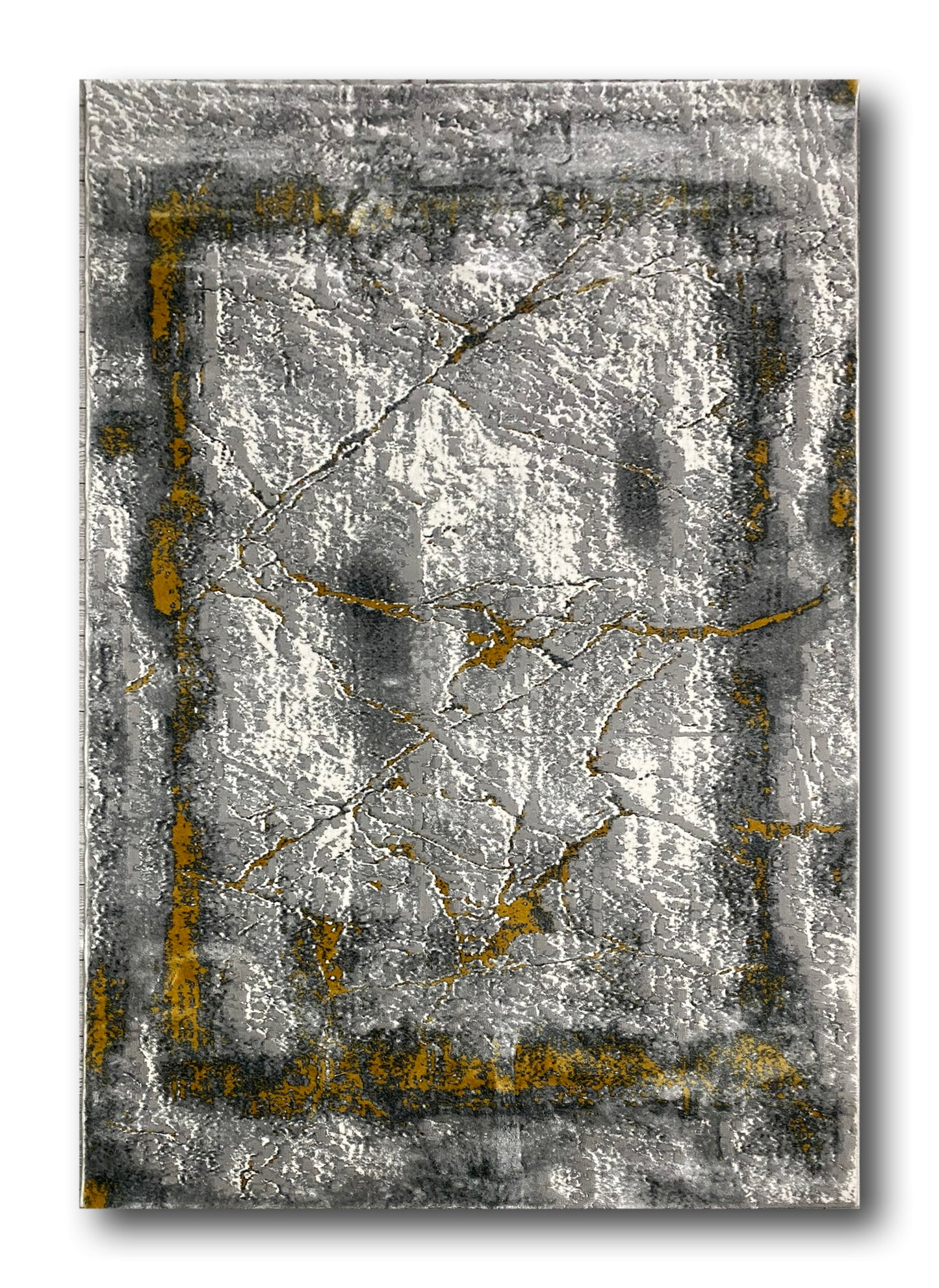 Covor Modern Tip Tablou Picasso,Gri/Gold