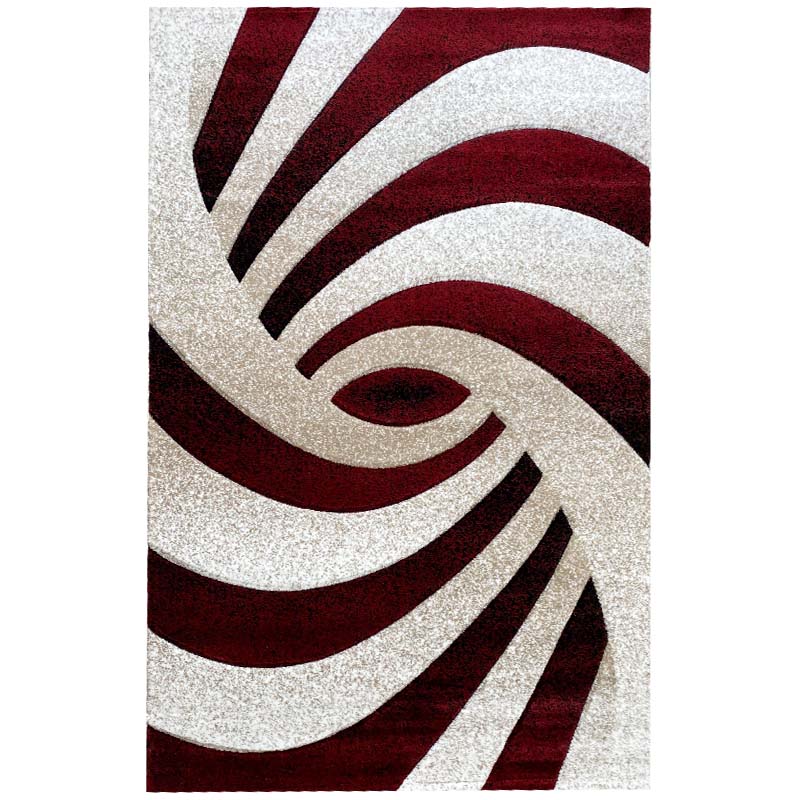 Covor cu Insertii 3D Vortex ,Bej/Grena