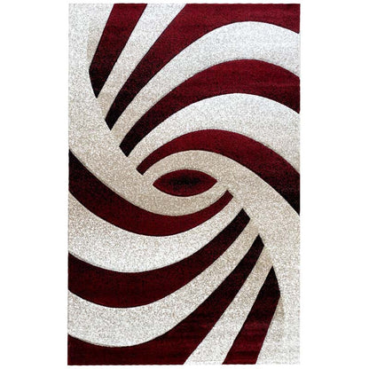 Covor cu Insertii 3D Vortex ,Bej/Grena