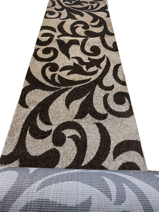 Traversa cu Insertii Florale ,Crem/Maro