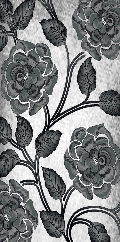 Covor tip Trandafir 3D , Gri/Negru