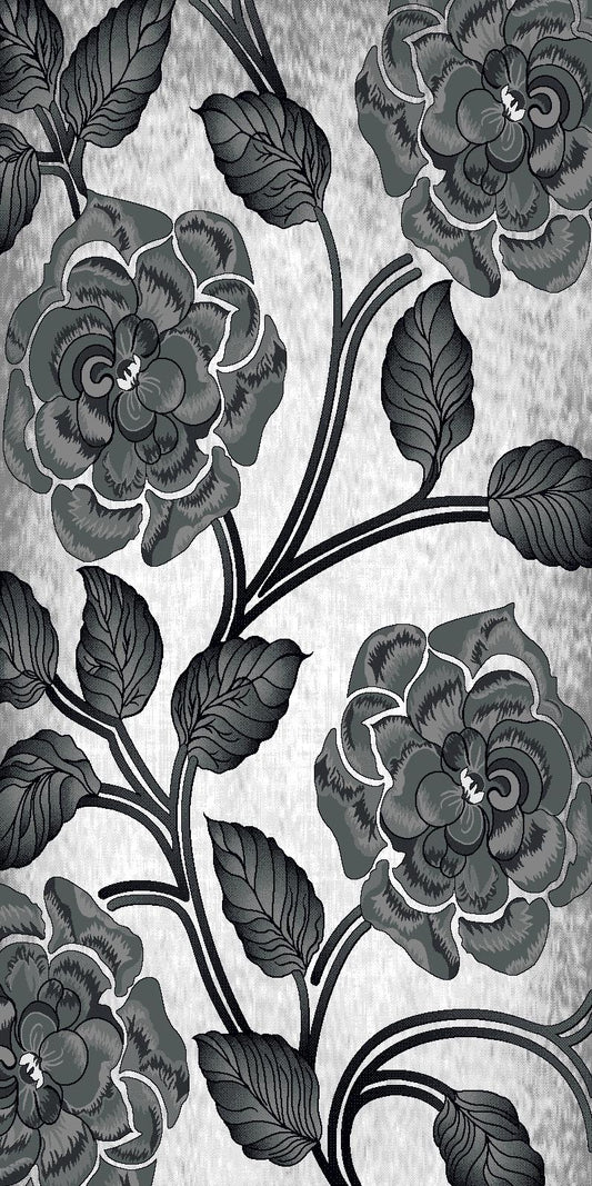 Covor tip Trandafir 3D , Gri/Negru