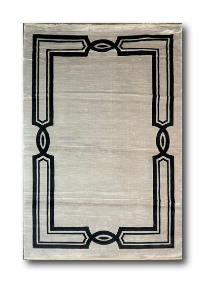 Covor Premium cu chenar Angora Crem/Negru