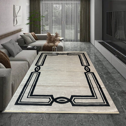 Covor Premium cu chenar Angora Crem/Negru